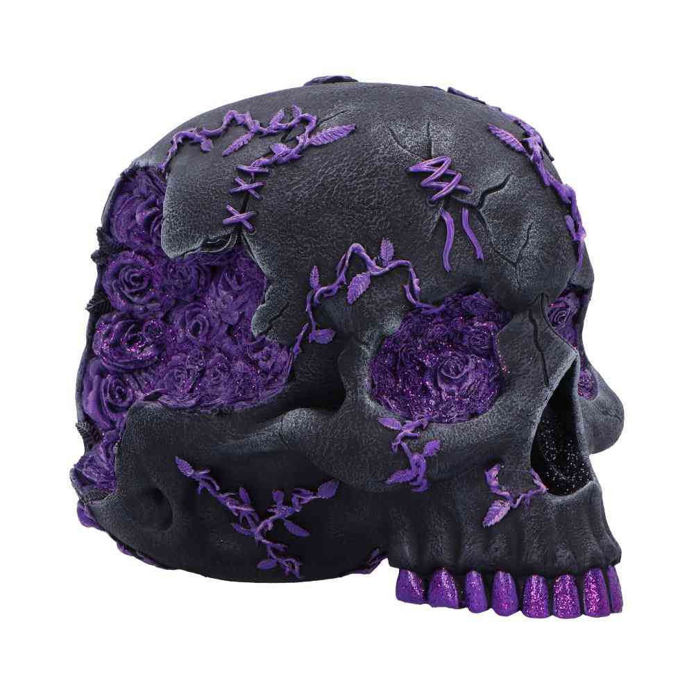 Nemesis Now - Rose Geode Skull Dekorative Figur - Schwarz/Lila